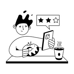 Order Delivery Hand Drawn Mini Illustrations 

