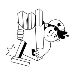 Order Delivery Hand Drawn Mini Illustrations 
