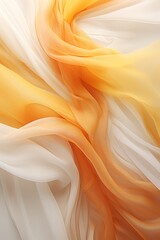 Obraz premium an orange and white background with a flowing fabric