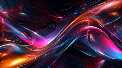 Naklejka premium Abstract Neon Waves