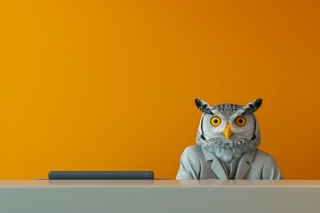 A cartoon owl wearing a police hat and a jacket