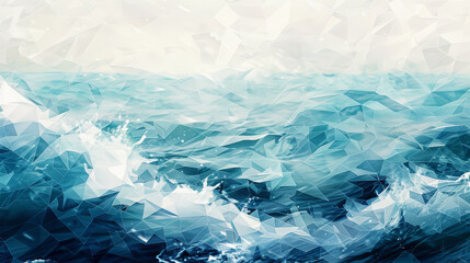 Fototapeta premium A blue ocean with waves crashing against the shore