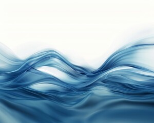 Fototapeta premium Blue water wave abstract background on white, high quality image for versatile use