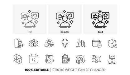 Phone pay, Social media and Annual calendar line icons. Pack of Success, Timer, Check investment icon. Currency exchange, Message, Work home pictogram. Chemistry beaker, Chemistry lab. Vector