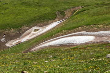 Spring colors and melting snow in the Trabzon mountains...