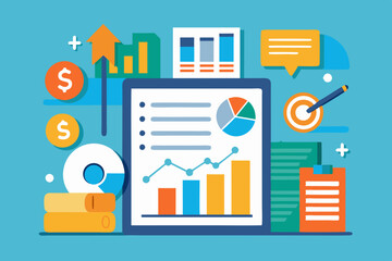 Financial report with charts and graphs