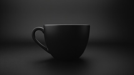 Black Mug on a Black Background