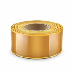 Close-up of High-Quality Packing Tape Roll on White Background