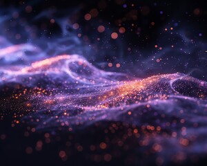 Obraz premium purple particles creating a misty effect on a black background