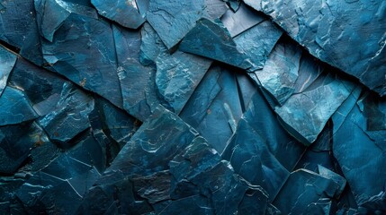 Blue Slate Rock Wall Texture