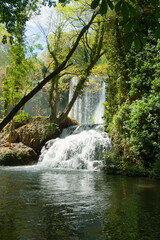 waterfalls of the stone river in the natural area known as "stone monastery"
