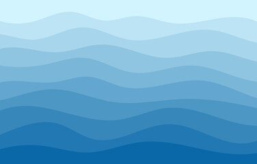 Background vector illustration of blue ocean wave layers