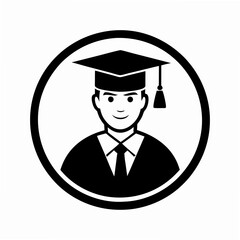 Graduate gents student silhouette Minimalist and Simple Vector illustration design