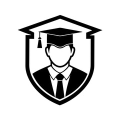 Graduate gents student silhouette Minimalist and Simple Vector illustration design