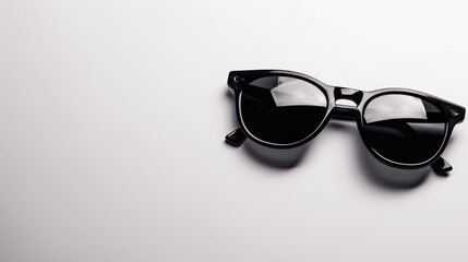 Black Sunglasses on a White Background