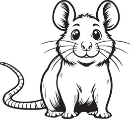 Rat silhouette vector image