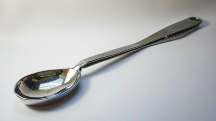 A Single, Shiny, Metal Teaspoon