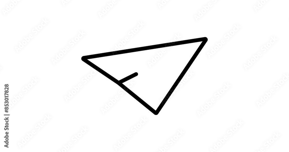 Poster paper plane animated outline icon with white background. paper plane 4k motion design animation for 