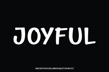 Cute joyful handwritten alphabet display font vector illustration
