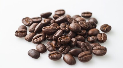 Fototapeta premium Roasted Coffee Beans on a White Background