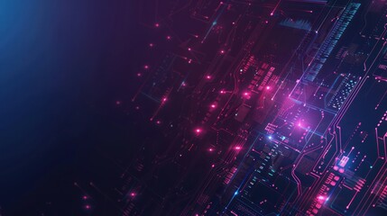 Fototapeta premium Abstract Futuristic Circuit Board with Glowing Lines