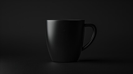 Black Mug on a Black Background
