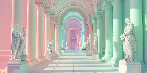 Render Colorful Statues Greek