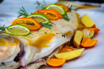 Wonderful Brazilian freshwater fish  or Salminus maxillosus known as dourado, the king of the river