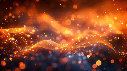 Obraz premium Dark background with many colored circles, some glowing