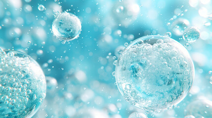 Close-up of clear bubbles floating in water