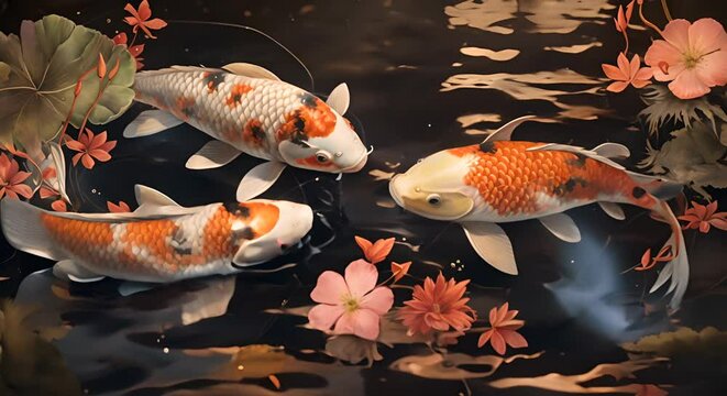 koi fish pattern on background