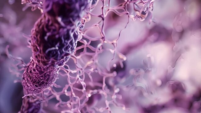 A closeup of the vasa recta a network of capillaries surrounding the loop of Henle and aiding in salt concentration regulation in the kidney.