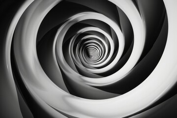 Hypnotic spirals in a black and white contrast , --no humans
