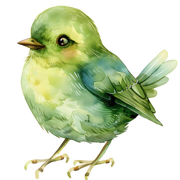 recommend clip art: Hand-Painted Watercolor Clipart of a Young Green Bird Perfect for Nature-Themed Occasions