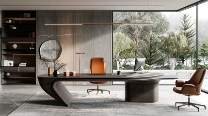 Modern Office with Stylish Interior Design

Description
Spacious modern office with sleek furniture, large windows, and contemporary design elements, offering a professional workspace.