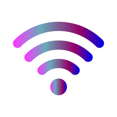 Wifi symbol icon, wireless - colorful isolated on white background - vector