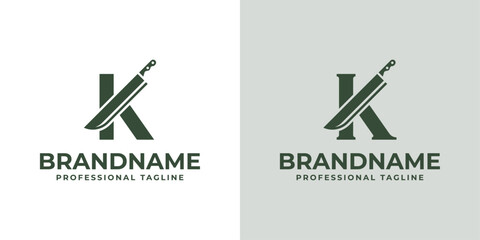 Letter K Knife Logo Set, for Butcher Shops or Restaurant Branding