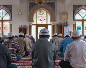 Obraz premium An open day at a mosque where members of the community, regardless of their faith, are invited to visit and learn