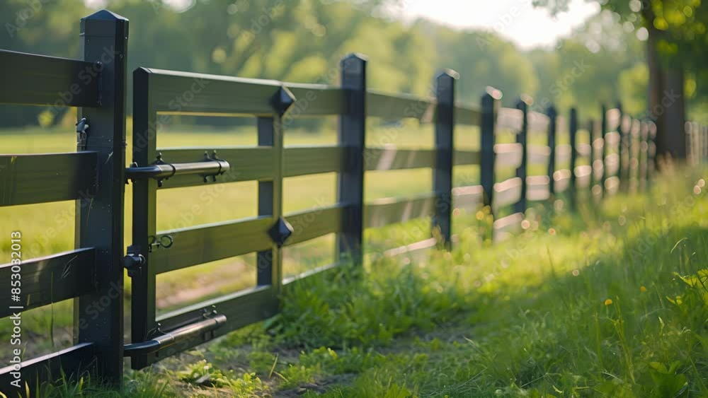 Aufkleber an automated gate within a smart fence system controlled remotely by the farmer for efficient access