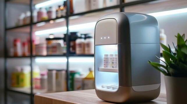 A tech startup developing a smart pill dispenser that uses facial recognition to ensure medication is taken by the right person at the right time