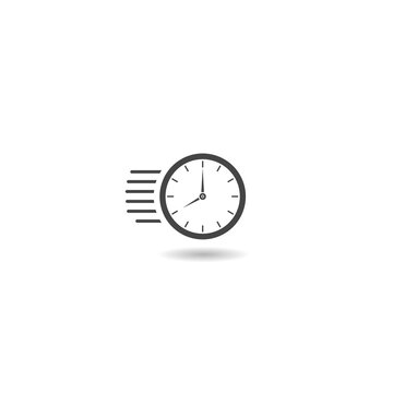 recommend clip art: Fast flying time icon with shadow