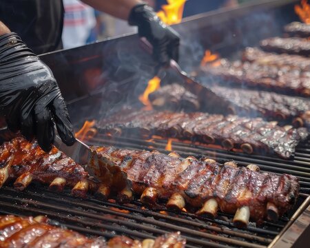 A barbecue cook-off between local fire departments, celebrating the labor of first responders with community involvement
