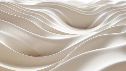 Obraz premium Creamy Serenity Waves Wallpaper: A Gentle Flow of Abstract Elegance for Tranquil Interior Design and Calm Spaces