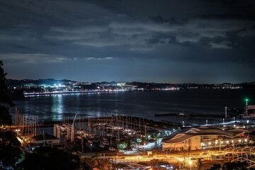 Fototapeta premium 夜景の港町（江の島）