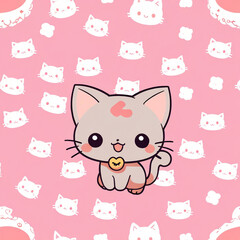 Detailed Vector Art of Kawaii Anime Character with Big Eyes