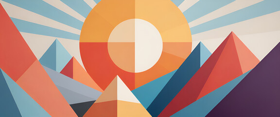 Obraz premium illustrazione con elementi geometrici a tema astratto contemporaneo