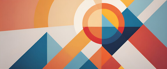 Obraz premium illustrazione con elementi geometrici a tema astratto contemporaneo