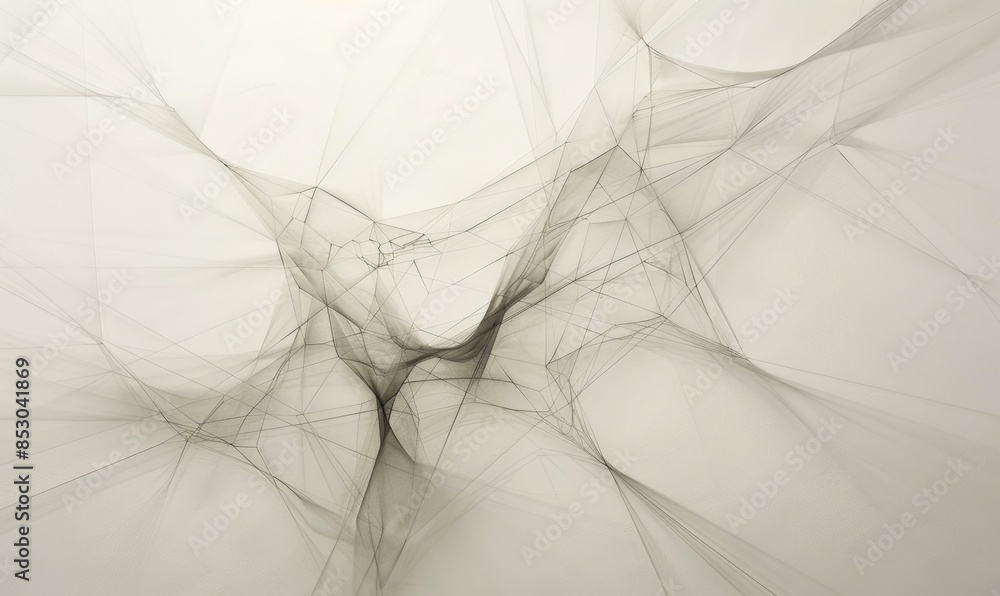 Poster delicate lines forming an intricate web on a white canvas