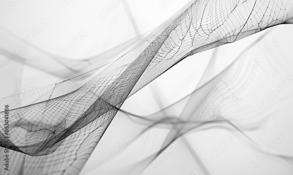 Poster delicate lines forming an intricate web on a white canvas
