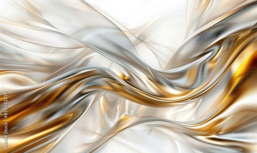 Fototapete Swirling lines creating a striking abstract design on a white canvas, abstract background
